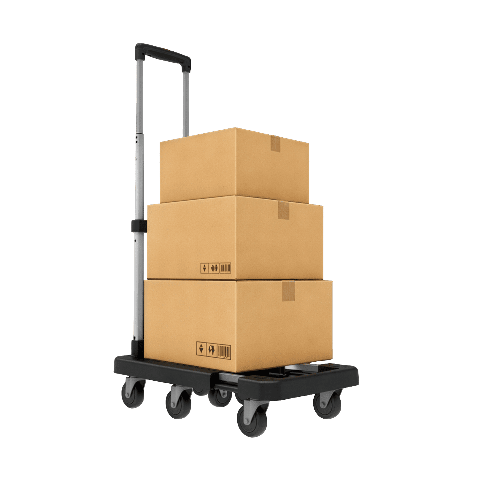Folding Hand Truck with Telescoping Handle, 300 lb Capacity Adjustable Dolly, Heavy-Duty Portable Utility Cart for Moving Boxes, Luggage and Equipment