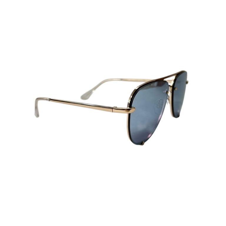 QUAY Australia High Key Mini Rimless Aviator Sunglasses #126 Metal Frame & Case Quay Australia High Key Mini Rimless Aviator Sunglasses Gold  main image 3
