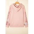 thumbnail image 5 of Delicacy Mix Floral Patchwork Side Slit Drawstring Hoodie, 5 of 8