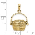 thumbnail image 3 of 14K Yellow Gold 3-D Nantucket Basket Moveable Lid Charm (16 X 16.9) Made In United States k7803, 3 of 5