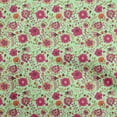 thumbnail image 1 of oneOone Georgette Viscose Mint Green Fabric Asian Suzani Craft Projects Decor Fabric Printed By The Yard 42 Inch Wide, 1 of 5