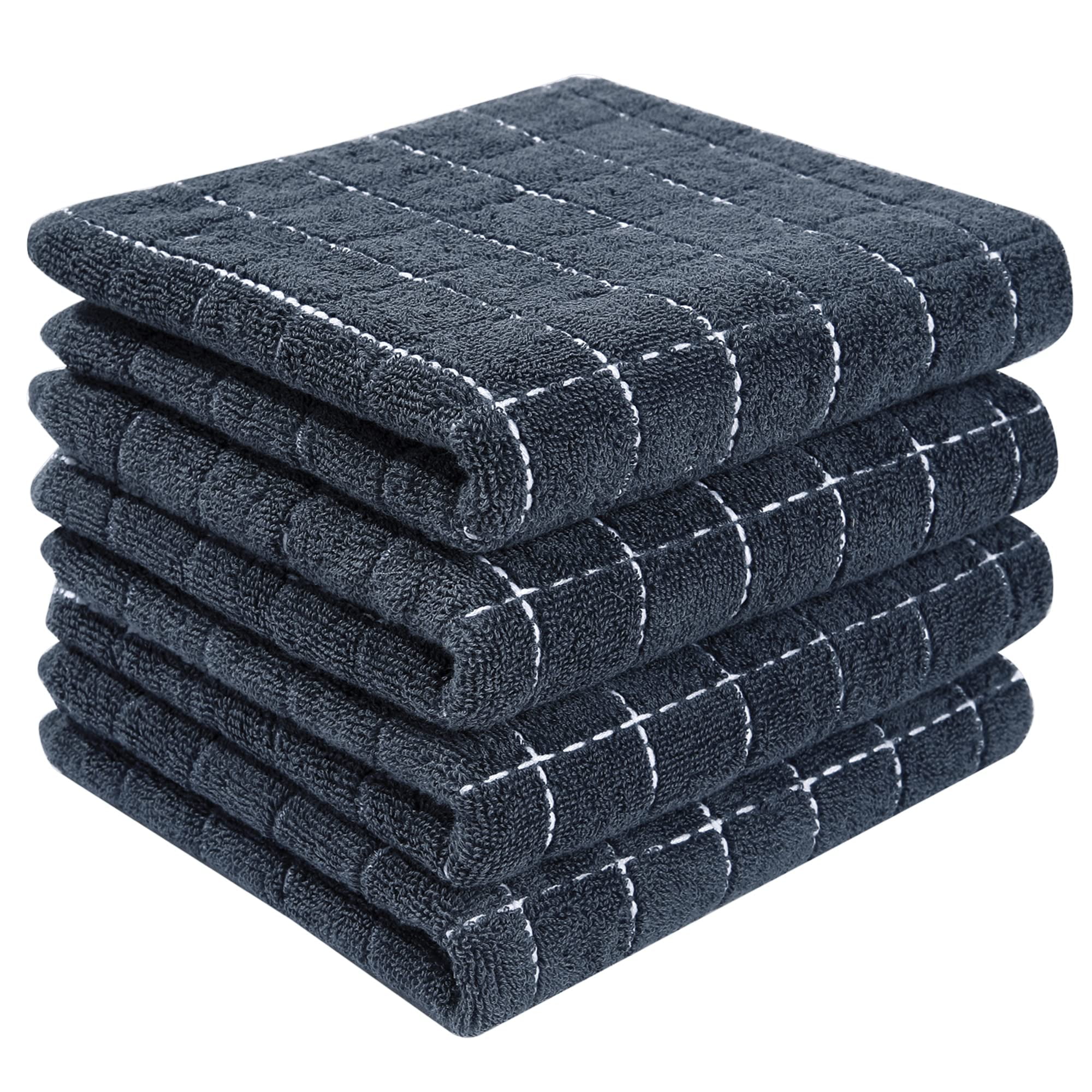 decorUhome 100 Cotton Terry Kitchen Towels, Soft and Super Absorbent