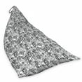thumbnail image 2 of Vintage Botany Lounger Chair Bag, Sketch Look of Monochrome Beer Hops Cones and Leaves on Branches, High Capacity Storage with Handle Container, Lounger Size, Charcoal Grey White, by Ambesonne, 2 of 5