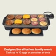 thumbnail image 2 of Bella 10" x 18" Nonstick Ceramic Griddle with Warming Tray, Oatmilk, 2 of 17