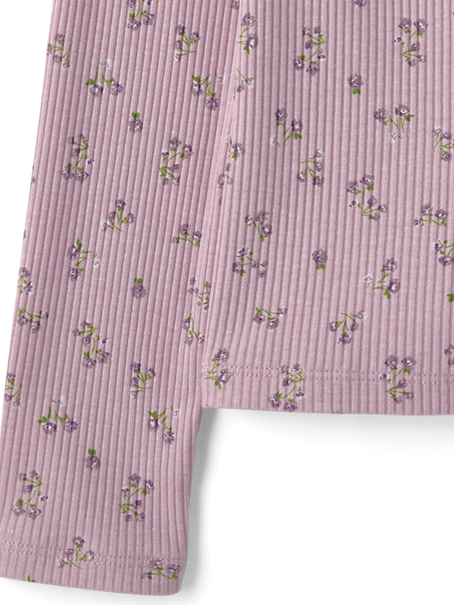 The Children's Place Girls Long Sleeve Floral V-Neck Ribbed Henley Top, Sizes XS-XXL