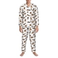 thumbnail image 3 of Salouo German Shepherd Dog Print Button-Front Long Sleeve Pajama Set for Men, Soft 2Pjs Men's Long Sleeve Sleepwear-Medium, 3 of 7