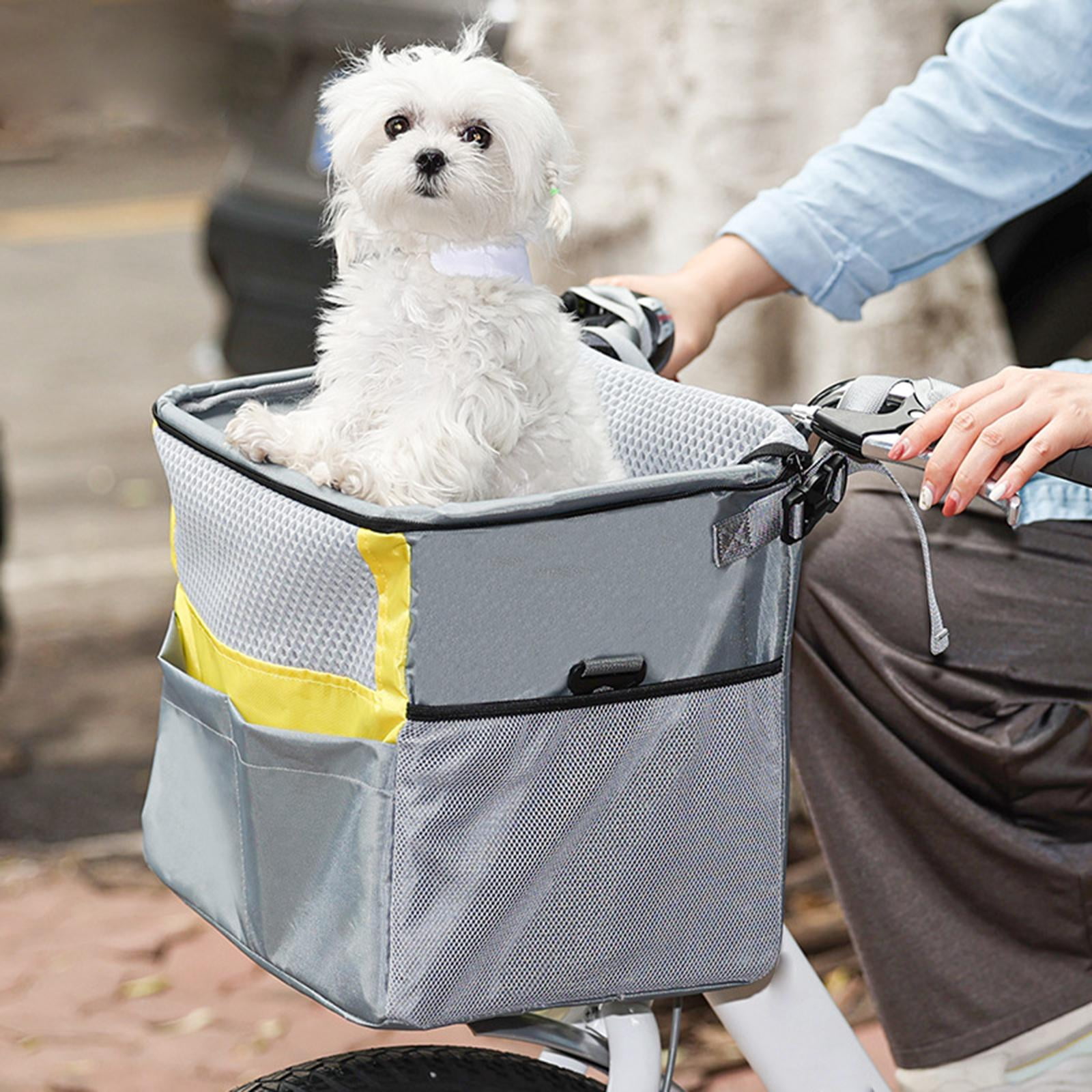 Fzaqwen Pet Carrier Backpack Dog Bike Basket Breathable Bicycle Basket Front Carry Kitty
