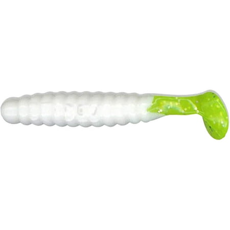 Charlie Brewer s Crappie Slider Grub White/Chartreuse