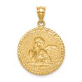 thumbnail image 3 of 14K Yellow Gold Brushed & Polished Angel Pendant, 3 of 7