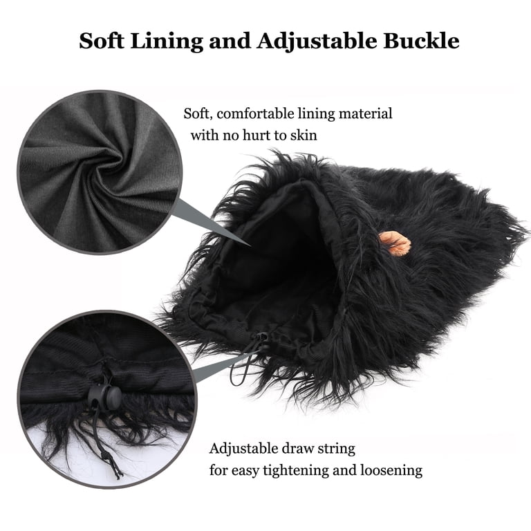 Lion Mane Costume For Dogs - Adjustable Realistic Mane Wig For Halloween & Dress-Up