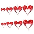 thumbnail image 4 of OUNONA 8Pcs Valentine's Day Heart Decoration Red Paper Hanging Ornament For Party, 4 of 8
