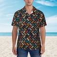 thumbnail image 4 of Daiia Retro Tape Hawaiian Shirt for Men Gentle Cotton Regular Short Sleeve Casual-3X-Large, 4 of 9