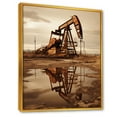 thumbnail image 2 of Designart "Modern Field Of Drilling Rigs In Sepia I" Oil Rigs / Fields Floater Framed Wall Art Prints, 2 of 5