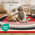 thumbnail image 4 of ODIKA 3'x5' Washable Throw Rug Stain Resistant, Low Profile, Non-Slip Disc Cd Vinyl Record Vintage Turntable Concentric Ring Border for Entryway, Kitchen, Mudroom, 4 of 7
