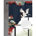 thumbnail image 2 of Navy Blue Crane Swag Valances for Windows, Small Curtains Drapes, Vintage Red Teal Spring Floral Botanical Kitchen Window Curtains Over Sink Window Treatment Valance for Bedroom/Bathroom 56"x36", 2 of 5