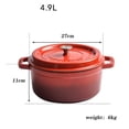 thumbnail image 2 of Enameled Cast Iron Crock-Pot Soup Stew Pot Cooking Pot Uncoated Non-Stick Cookware, 2 of 5