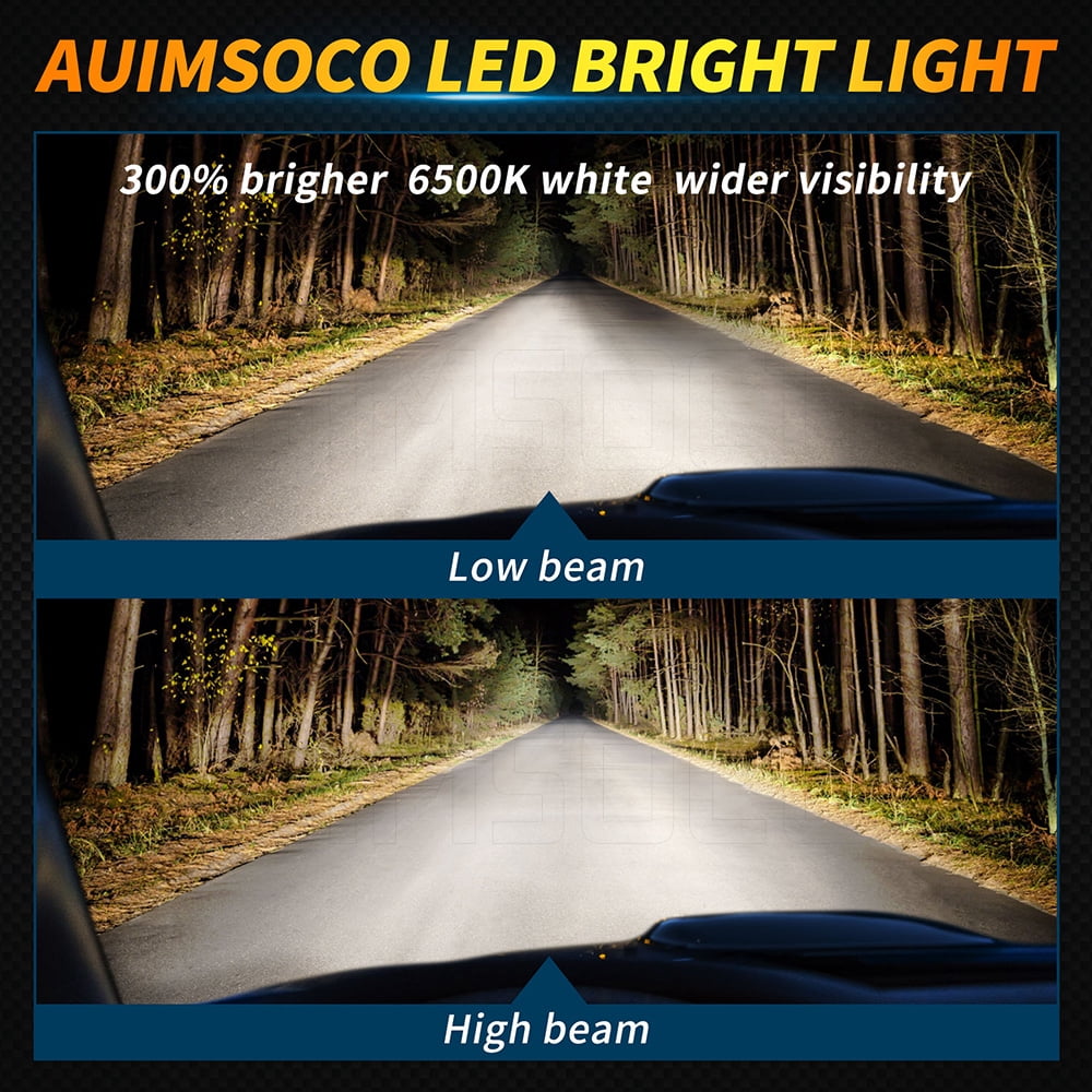 9005 / HB3 LED Headlight Bulbs Kit Super Bright White Light Conversion, 10000LM 6000K High Power Plug & Play