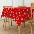 thumbnail image 6 of Nanqianyi Red Christmas Tablecloth Rectangle 54 x 72 Inch, Snowflake XMAS Tree Decorative Table Cloth for Winter Holiday Picnic Party Table Cover, 6 of 11