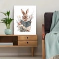thumbnail image 5 of UXIEQU Cute Bunny Reading Book Canvas Wall Art Print 15.75x11.81 Inches, 5 of 8