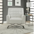 thumbnail image 2 of ACME Rafael Accent Chair in White PU & Stainless Steel 59784, 2 of 6