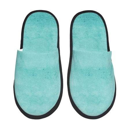

Tideii Blue And Turquoise for Home Indoor Cotton Slippers Autumn and Winter EVA Plush Slippers Household Supplies Unisex-Large