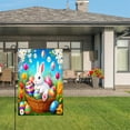 thumbnail image 3 of Amhnf Easter Bunny With Colorful Eggs In Basket Garden Flag For Home Outdoor Garden Yard Decor 12x18 inch, 3 of 5