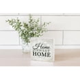 thumbnail image 2 of Home Sweet Home Pastel Green Foliage 5 x 5 Wood Tabletop Sign Plaque, 2 of 4