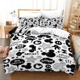 thumbnail image 1 of Black and White Disney Mickey Mouse Bedding Set Couples Minnie Mouse Bed Comforters Cover Set King Duvet Cover with Pillowcase200x230cm 3pcs Gao Jinjia LED, 1 of 2