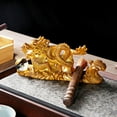 thumbnail image 4 of 6 Inch Chinese Gold Feng Shui Dragon Statue, Resin Model, Bring Good Luck, Protect Family, 4 of 14