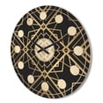 thumbnail image 3 of Designart 'Black and Gold Art Deco Pattern' Mid-Century Modern Wood Wall Clock, 3 of 5