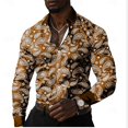 thumbnail image 3 of Camisa de discoteca de moda para hombre, camisa casual con estampado floral retro en 14 colores, camisa de manga larga con solapa y botones, camisa para hombre S-5XL, 3 of 5