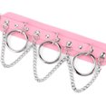 thumbnail image 3 of Collier Ras du Cou Réglable Chaîne Multicouche Pendentif Femme Ras du Cou en Cuir PU Collier Punk O Ring pour Fille Femme, 3 of 9