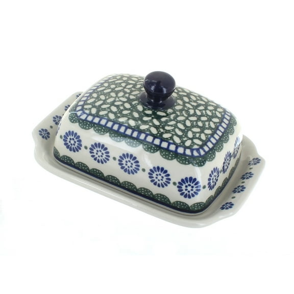 Blue Rose Polish Pottery Maia Butter Dish