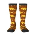 thumbnail image 2 of Picia Women Crew Soft Moisture-wicking Socks Dinosaurs and Leaves Pattern Design Cotton Socks, One Size fit All, 2 of 9