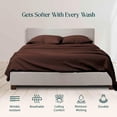 thumbnail image 2 of Pure 1000 Thread Count PIMA Cotton- Sateen Weave 4-Piece Queen (60"X80") Chocolate, Single Ply Yarns, Sateen Weave, Fits Mattress 18"inch Deep Pocket, 2 of 3