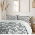 thumbnail image 6 of Ambesonne Floral Duvet Cover Sets, Leaves Swirls and Dots, 2-Queen, Grey White, 6 of 7