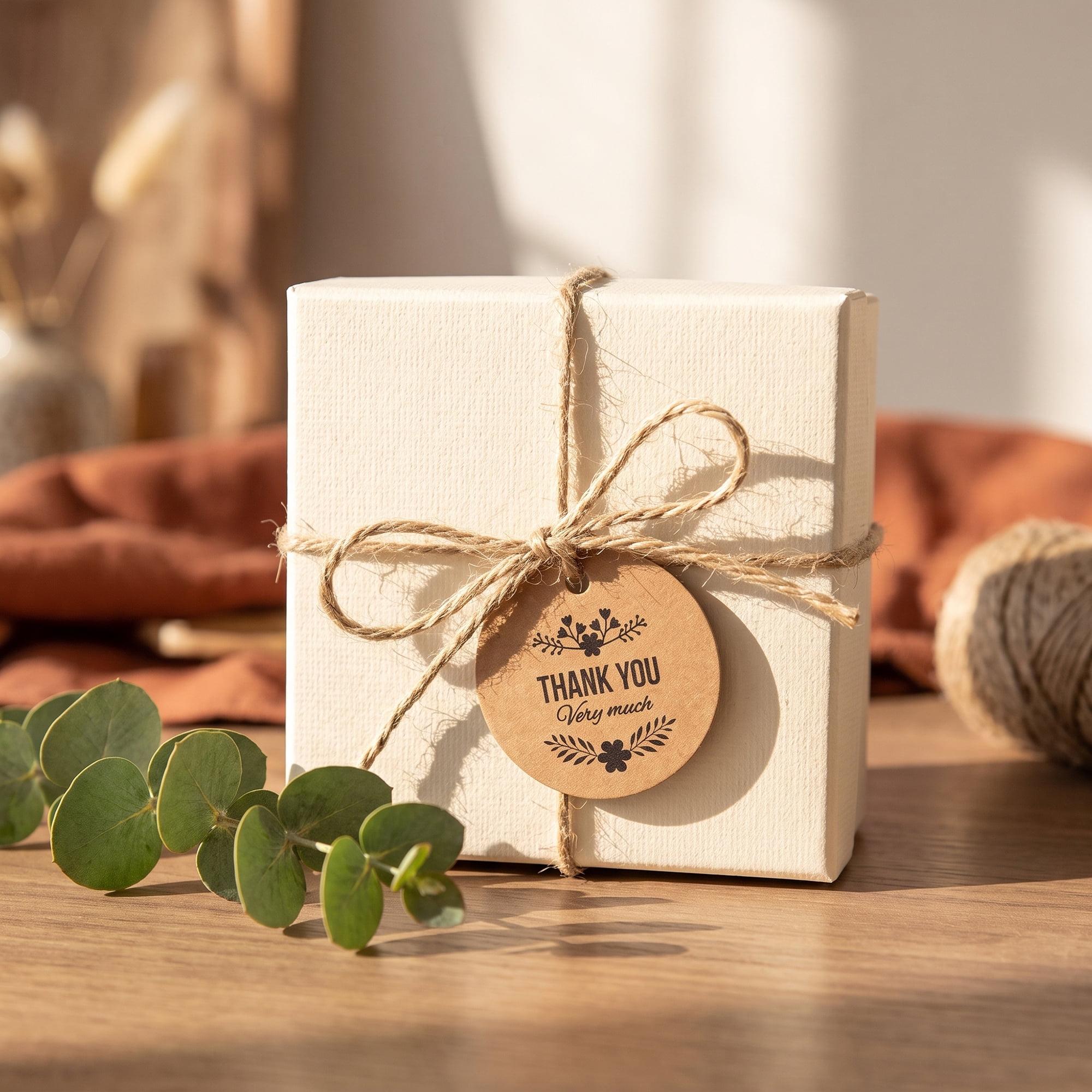 Unique Bargains Round Circle Gift Tags with Natural Twine 1.2" x 1.2" Floral Patterns