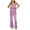 Purple, variant on Tbopshirt Women's 2 Piece Outfits Women's Spring and Summer Slim Strapless Top Casual Trousers Solid Color Top/Shirt Suit Wide Leg Pants