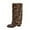 Brown, variant on Womens Knee High Boots Womens Winter Boots Winter Fashion Boots Knee High Leopard Print Design Heel Comfortable Outdoor Casual Wear