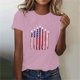 thumbnail image 3 of Blusas para las Mujeres Casual, Estampado Manga Corta Cuello Redondo Camiseta Top Hecho de Cómodo Estante de Imitación para Toda la Temporada de Uso Diario, Tops Cortos para las Mujeres, 3 of 4