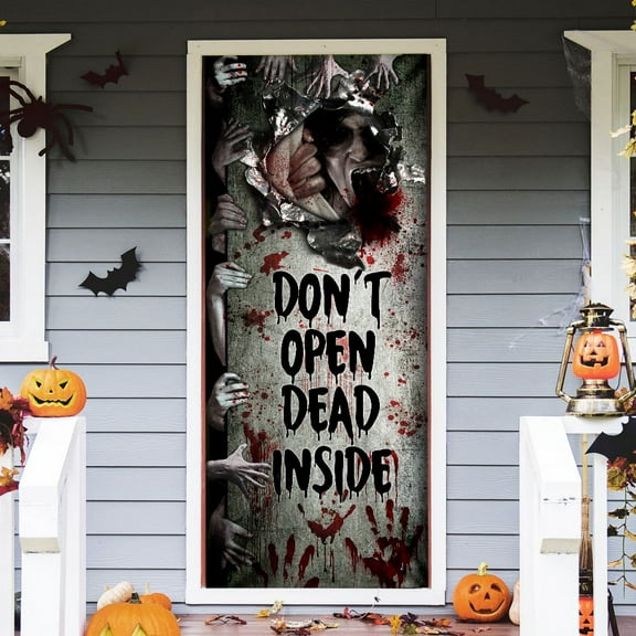 Zombie Door Cover, Halloween Decorations, Halloween Door Decor QNN01D - 30" x 80"