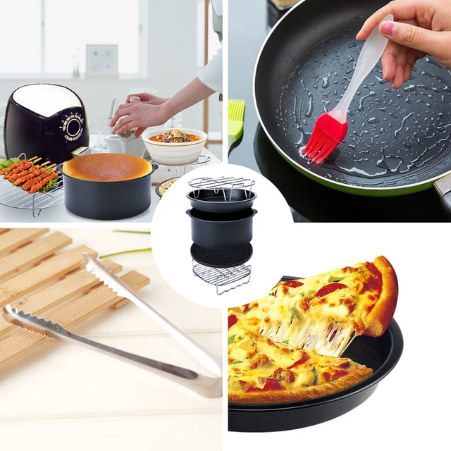 Bandeja para hornear Pizza de seguridad, 10 Uds., freidora de aire de 6 pulgadas/16CM, accesorios para freidora de aire, herramientas de cocina meticulosamente diseñadas