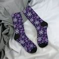 thumbnail image 5 of Cauagu Christmas Purple Snowflakes Print Crew Socks for Women and Men,Adult Athletic Running Socks 1-Pair Sports Socks Work Gear Socks with Moisture Wicking, 5 of 6