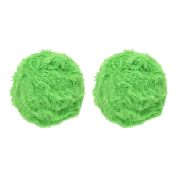 Uxcell 35yds Faux Fur Yarn, 2 Skeins 0.6"OD 50g Soft Fuzzy Yarn Crochet Fluffy Yarn Chunky Polyester Plush Fur for Crocheting and Hand Knitting Shawls Hat Blanket Rug, Grass Green