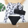 thumbnail image 2 of TAIAOJING Toddler Baby Girl's 3 Piece Swimsuits Prints Bikini Bathing Suit Briefs Long Sleeves Girls Bikini Beach Swimwear Set For 8-10 Years, 2 of 5