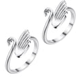 thumbnail image 4 of ColoMX 2PCS Swan Crochet Ring Knitting Loop Anillo de ganchillo portátil Anillo de ganchillo delicado, 4 of 7