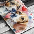 thumbnail image 6 of Dogs In Love Valentine's Day Beagles Faux Leather Travel Luggage Tag, 6 of 7