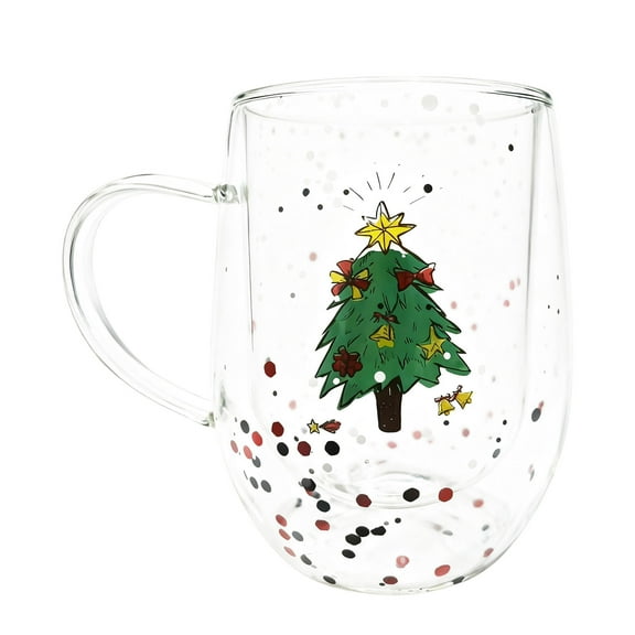 Leojiow Chrismas Juice Glass Themed Drinking Cocktails Glasses For Party Cute Double Old Fashioned Reusable Cups For Home Bar 11X7Cm White2
