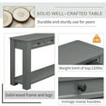 thumbnail image 4 of EUROCO 63" 4-Drawers Console Table Sofa Table, Solid Wood Funiture with Long Bottom Shelf for Entryway, Tan, 4 of 8