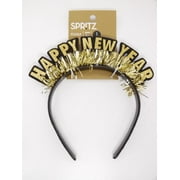 Spritz 'New Year's Eve' Happy New Year Wearable Tiara Party Accessory - Gold